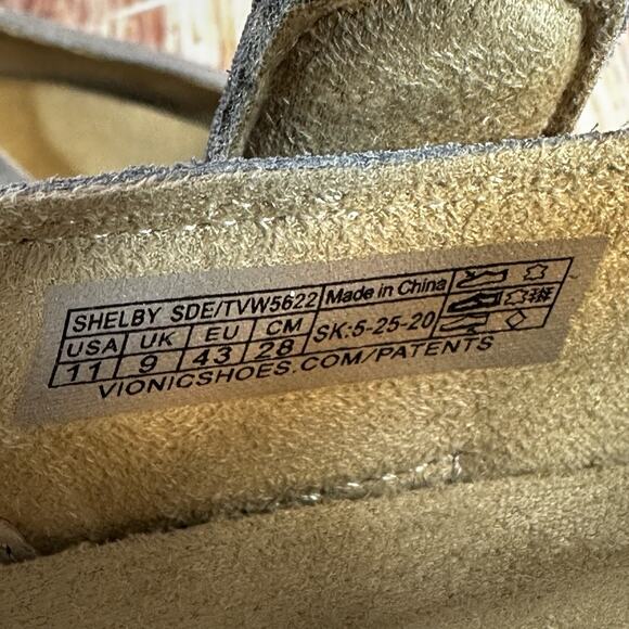 NEW Vionic SHELBY Sz 11 Gray Suede Mary Jane Loafers Shoes Elastic Strap Slip On - Picture 10 of 12